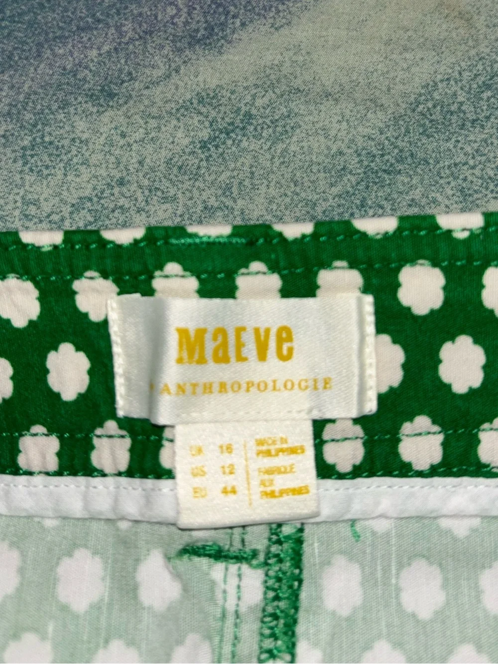Maeve Colette Pants Womens Size 12 Green Floral Linen Stretch Wide Leg Cropped - Picture 2 of 7